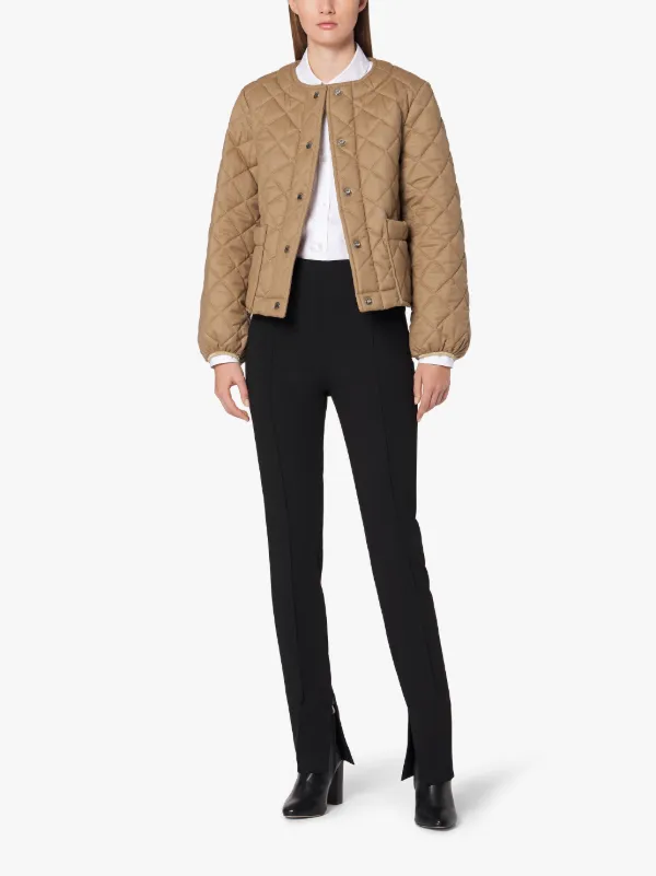 KEISS Beige Quilted Wool Jacket | LQ-1003