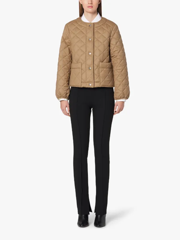 KEISS Beige Quilted Wool Jacket | LQ-1003