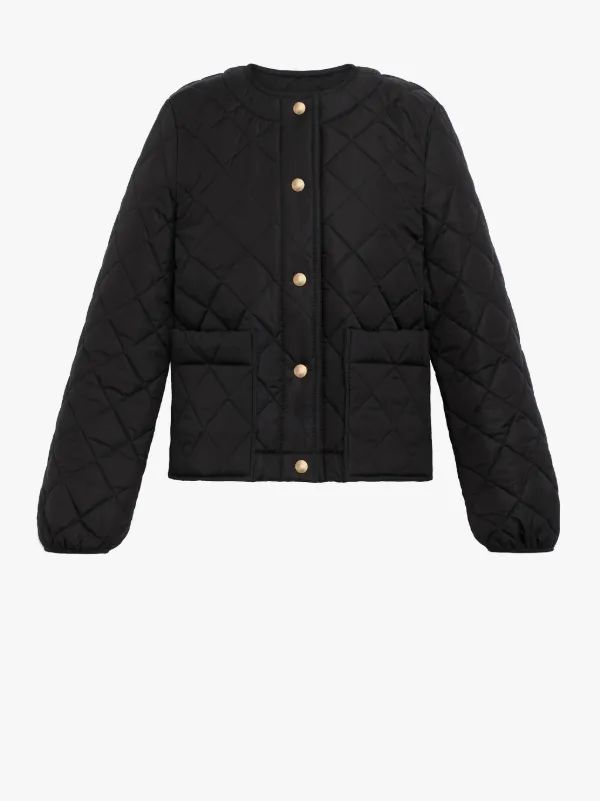 KEISS Black Quilted Nylon Jacket | LQ-1003