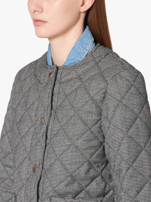 KEISS Houndstooth Quilted Wool Jacket | LQ-1003