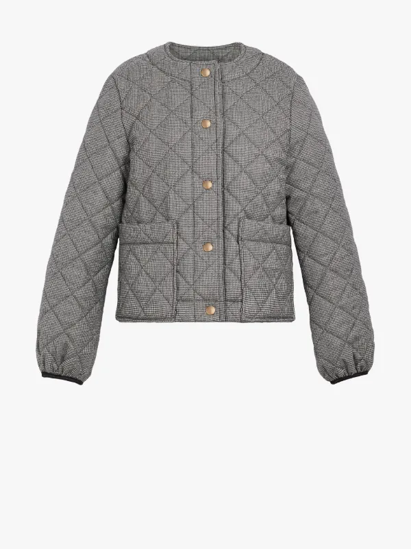 KEISS Houndstooth Quilted Wool Jacket | LQ-1003