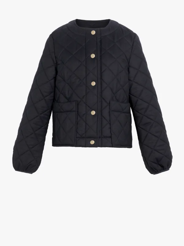 KEISS Navy Quilted Wool Jacket | LQ-1003