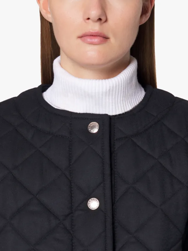 KEISS Navy Quilted Wool Jacket | LQ-1003