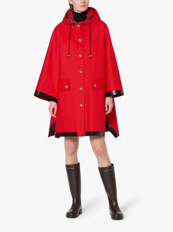 KEITH Red Bonded Cotton Hooded Poncho | LR-088