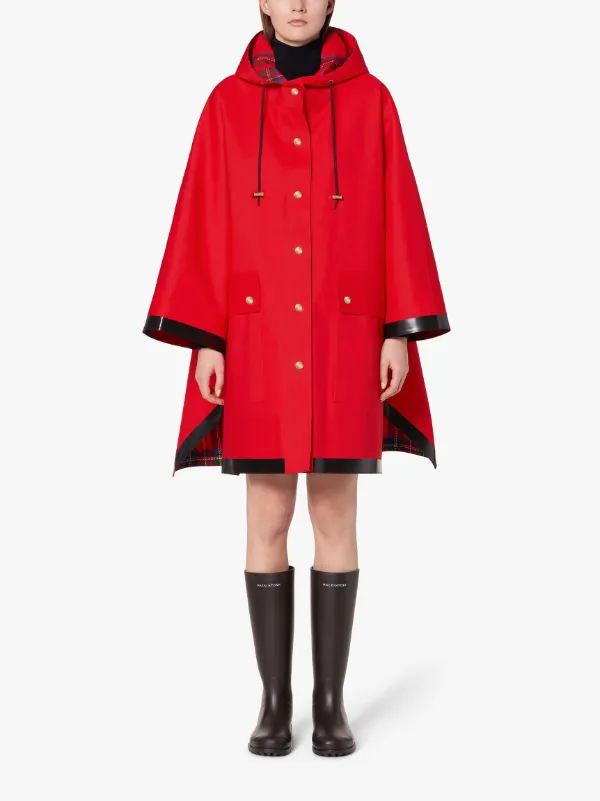 KEITH Red Bonded Cotton Hooded Poncho | LR-088