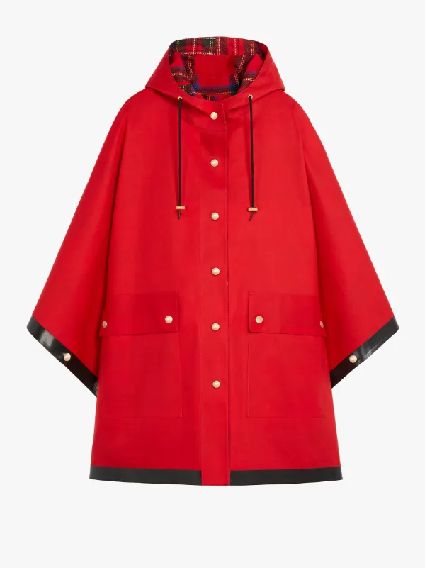 KEITH Red Bonded Cotton Hooded Poncho | LR-088