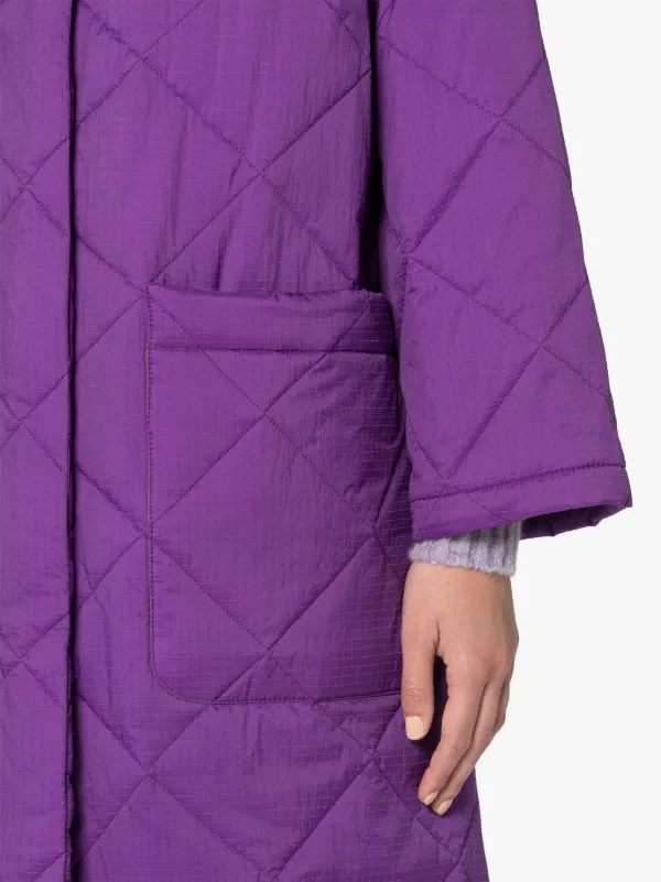 KENNA Purple Nylon Quilted Coat