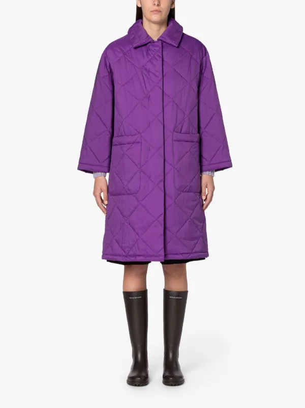 KENNA Purple Nylon Quilted Coat