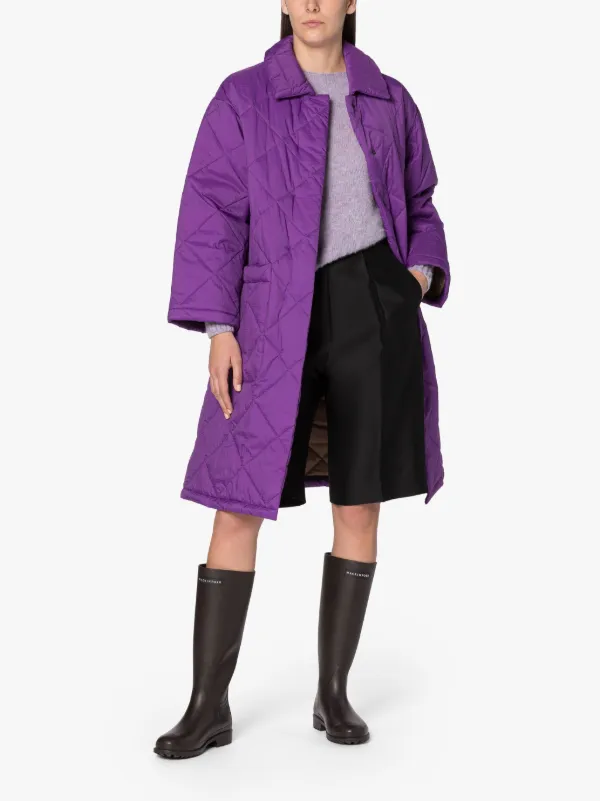 KENNA Purple Nylon Quilted Coat