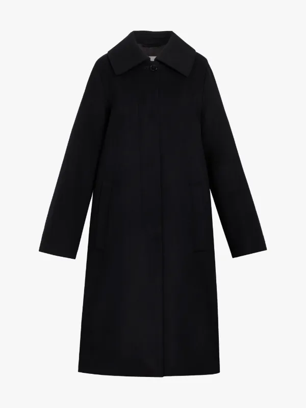 KILLIN Black Wool & Cashmere Single-Breasted Coat | LM-1017F