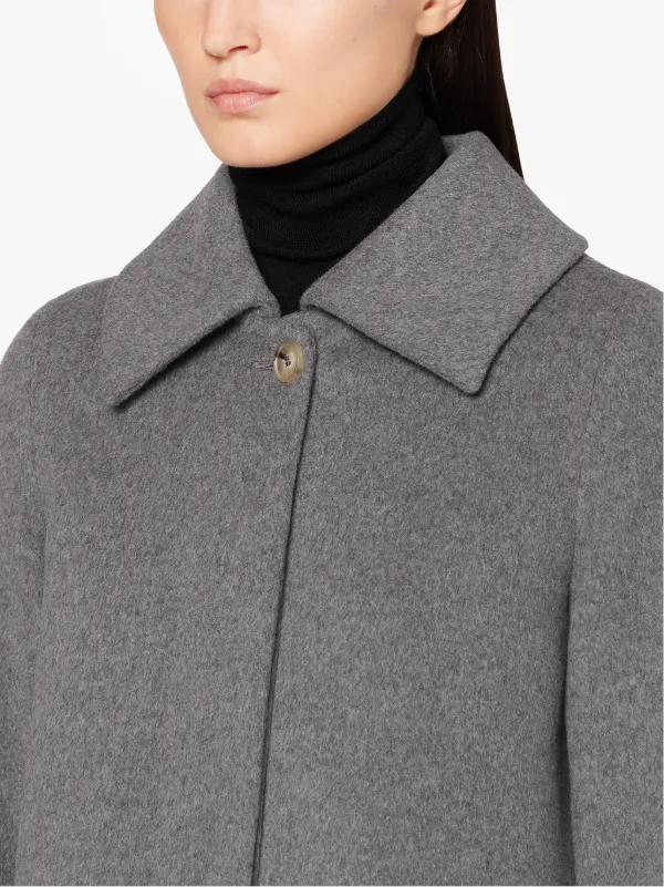 KILLIN Light Grey Wool & Cashmere Single-Breasted Coat | LM-1017F