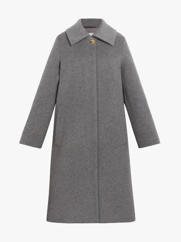 KILLIN Light Grey Wool & Cashmere Single-Breasted Coat | LM-1017F