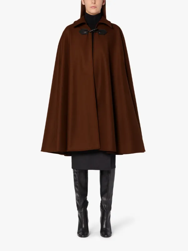 KINBRACE Brown Stone Wool Cape | LM-1041