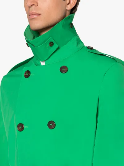 Bright green trench coat best sale