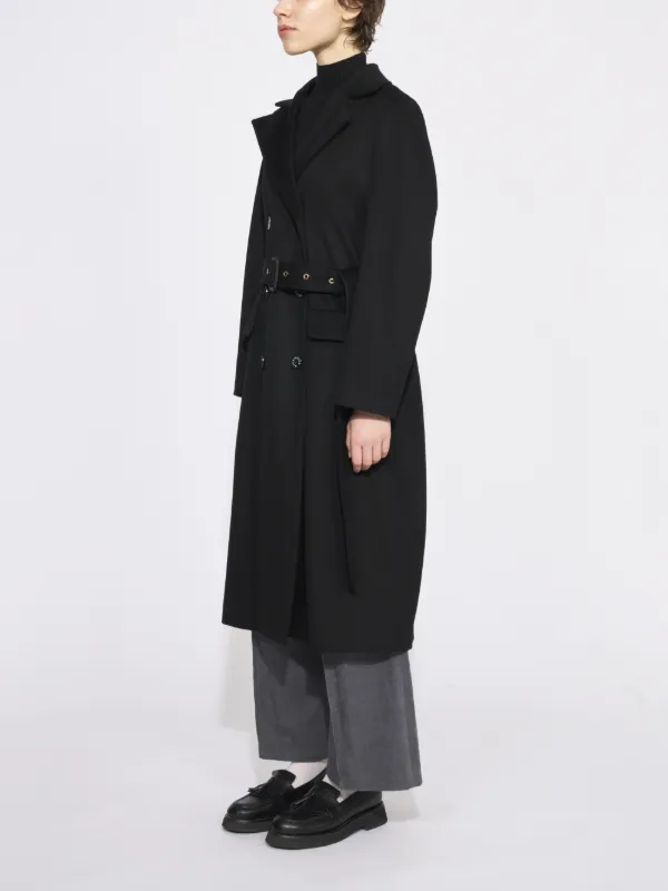 Black wool 2024 duster coat