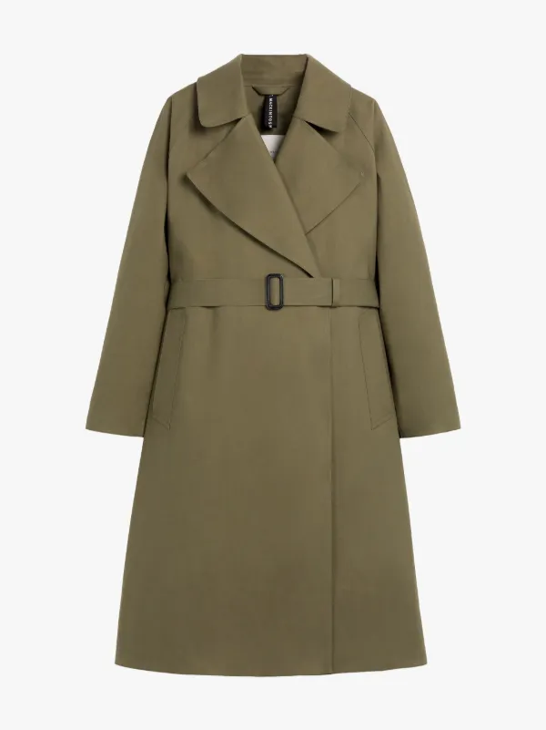 KINTORE Khaki Bonded Cotton Trench Coat