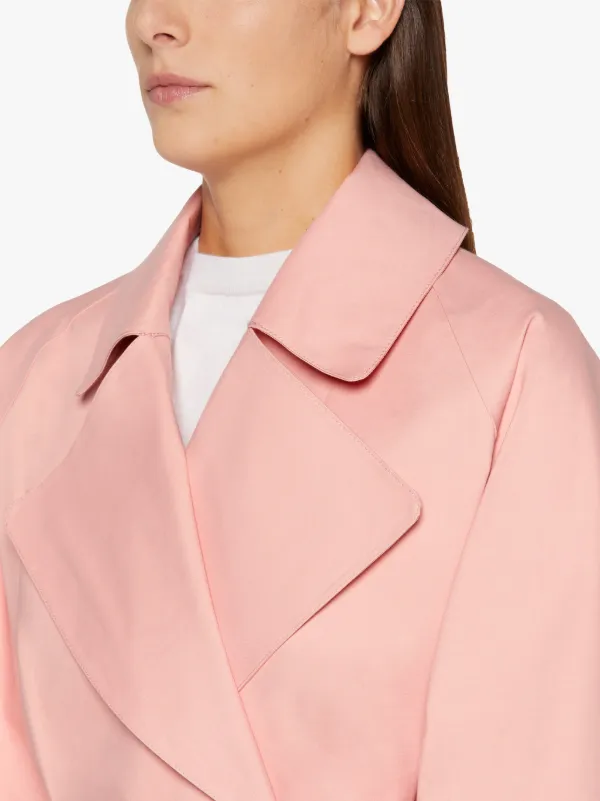 KINTORE Pink Bonded Cotton Trench Coat | LR-1039