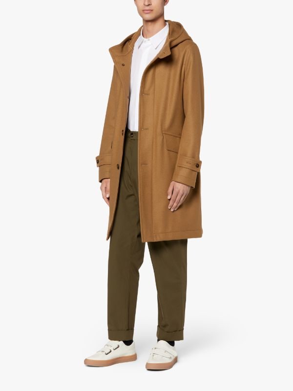 KIRKTON Camel Wool Hooded Coat | GM-1103F