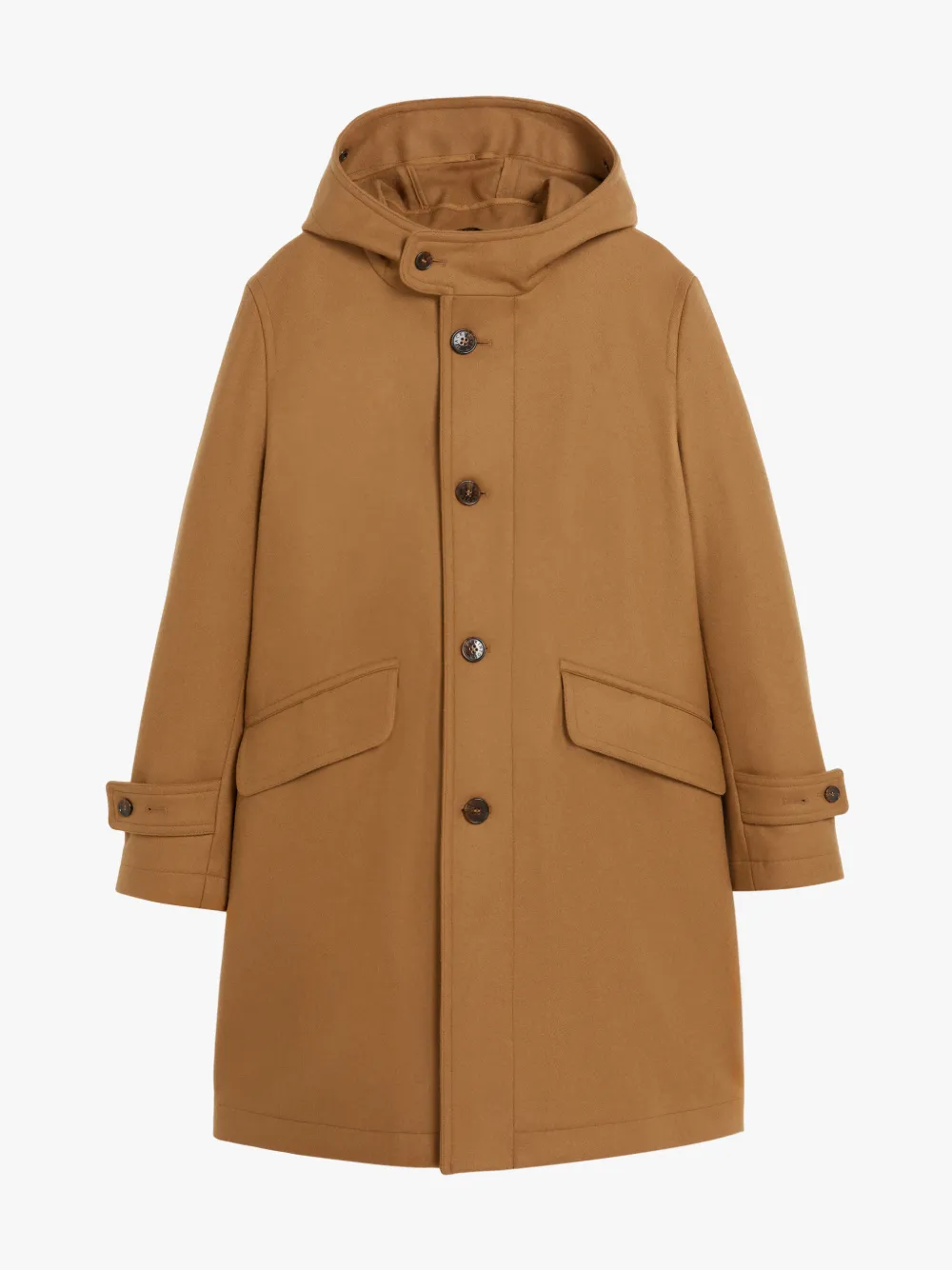 Hooded hot sale camel coat