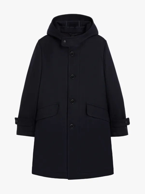 KIRKTON Navy Wool Hooded Coat | GM-1103F