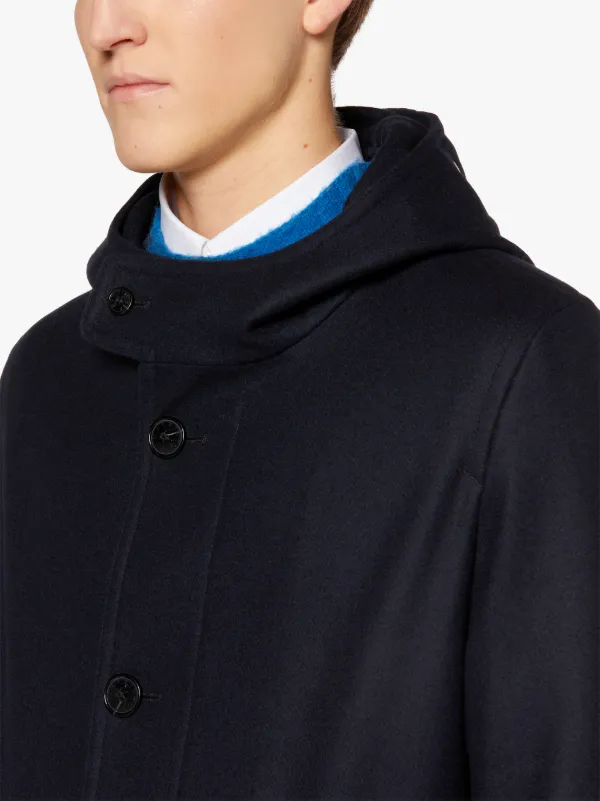 KIRKTON Navy Wool Hooded Coat | GM-1103F