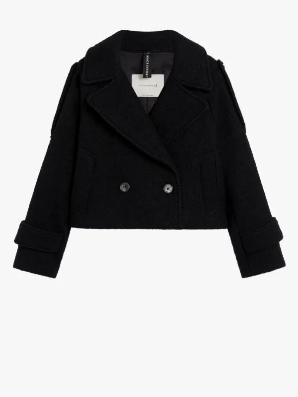 KIRSTEE Navy Wool Cropped Pea Coat