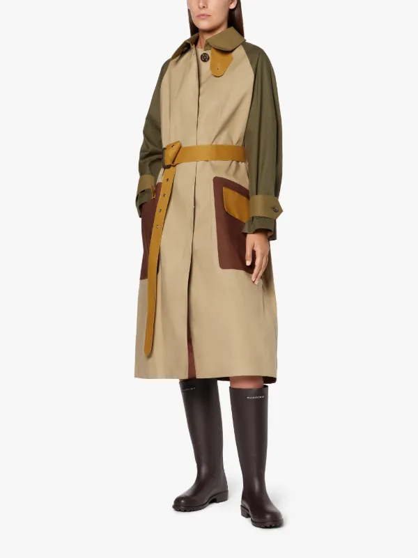 KNIGHTSWOOD Fawn Colour Block Trench Coat | LR-1033