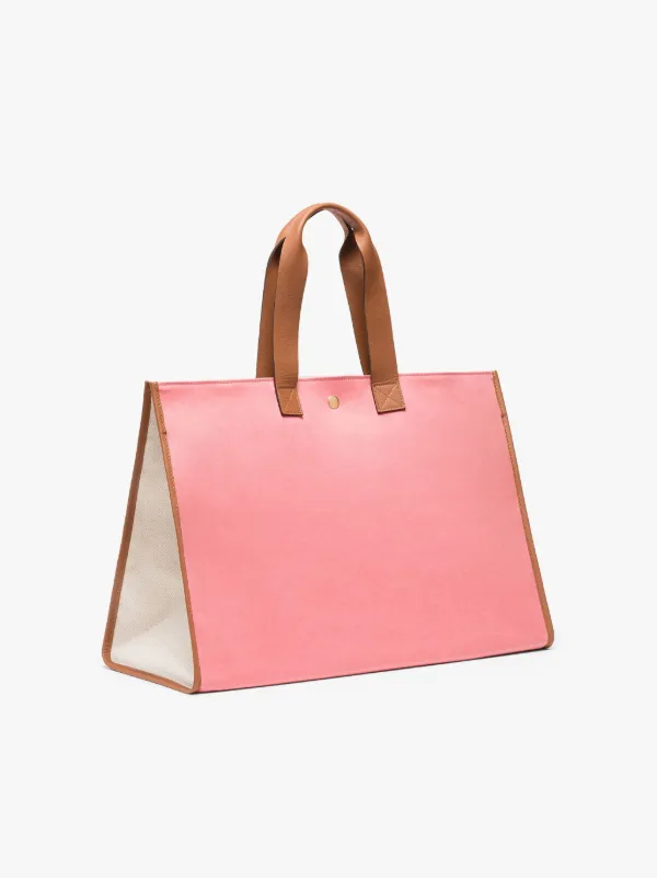 L lilac leather shopper bag