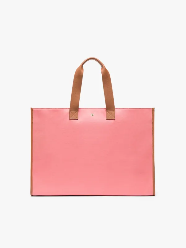 L/UNIFORM Natural & Pink Bonded Cotton Foldable Bag