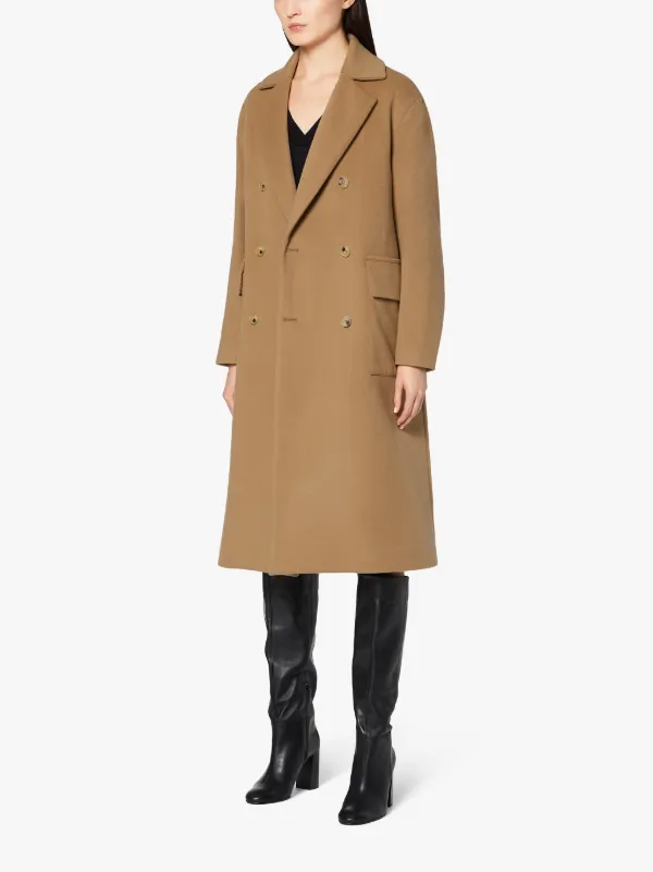 LAURENCEKIRK Beige Wool & Cashmere Double Breasted Coat | LM-1009F