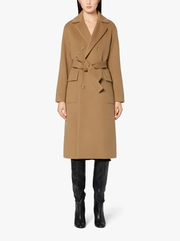 LAURENCEKIRK Beige Wool & Cashmere Double Breasted Coat | LM-1009F