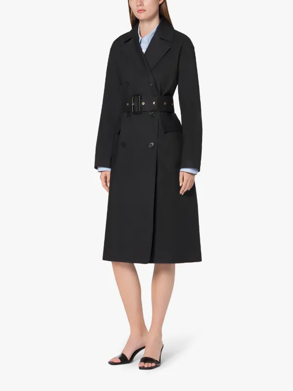 LAURENCEKIRK Black Bonded Cotton Trench Coat | LR-1012