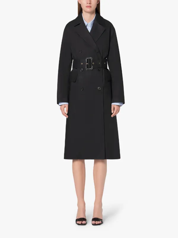 LAURENCEKIRK Black Bonded Cotton Trench Coat | LR-1012