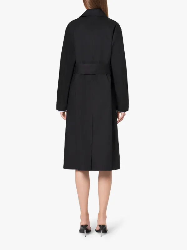 LAURENCEKIRK Black Bonded Cotton Trench Coat | LR-1012