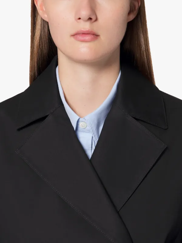 LAURENCEKIRK Black Bonded Cotton Trench Coat | LR-1012