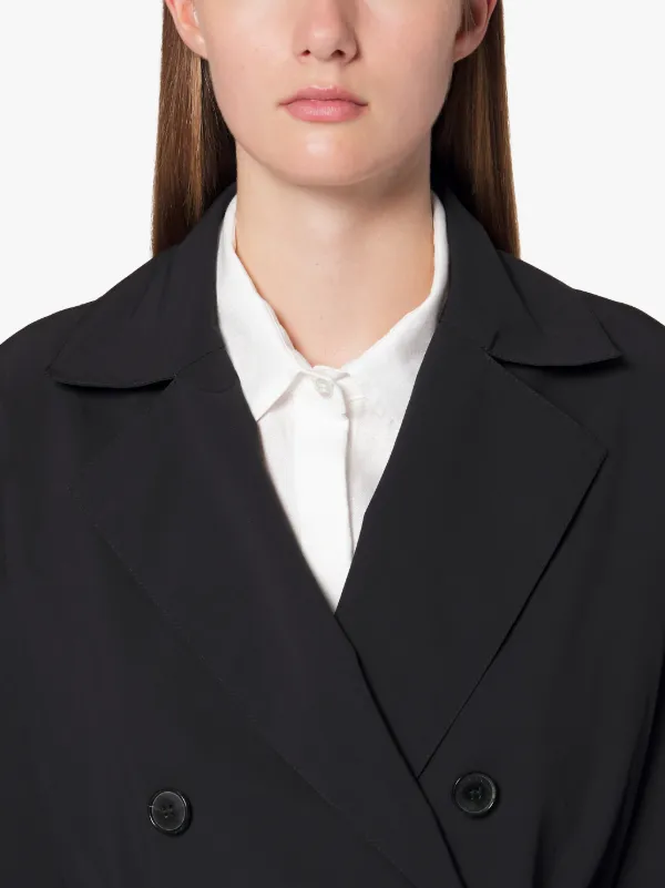 LAURENCEKIRK Black High Density Polyester Trench Coat | LM-1009B