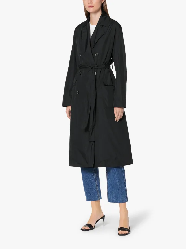 LAURENCEKIRK Black Water Repellent Nylon Trench Coat | LM-1009B