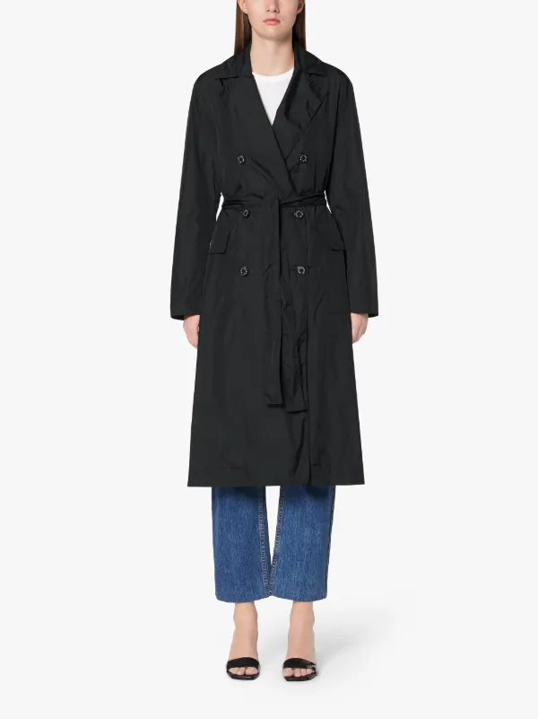 LAURENCEKIRK Black Water Repellent Nylon Trench Coat | LM-1009B