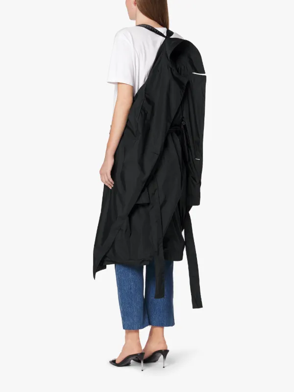 LAURENCEKIRK Black Water Repellent Nylon Trench Coat | LM-1009B