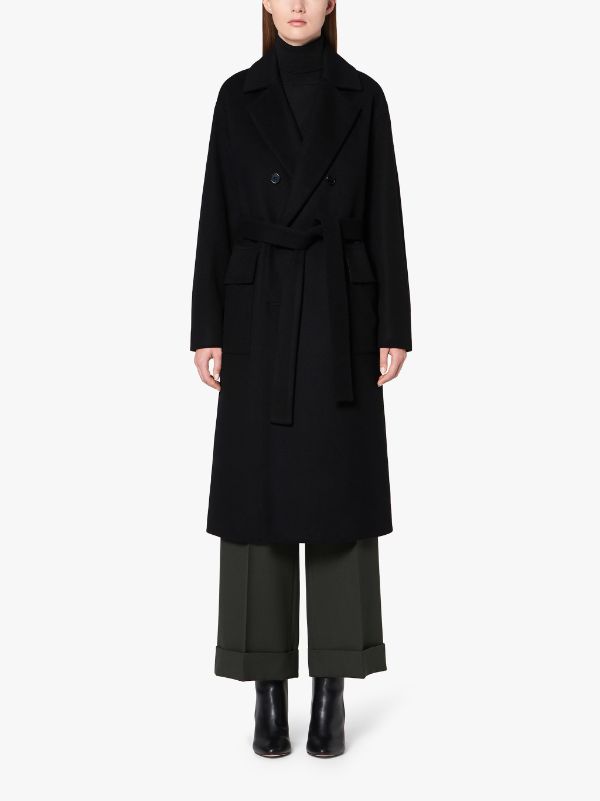 LAURENCEKIRK Black Wool & Cashmere Double Breasted Coat | LM-1009F