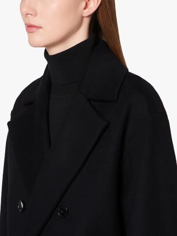 LAURENCEKIRK Black Wool & Cashmere Double Breasted Coat | LM-1009F