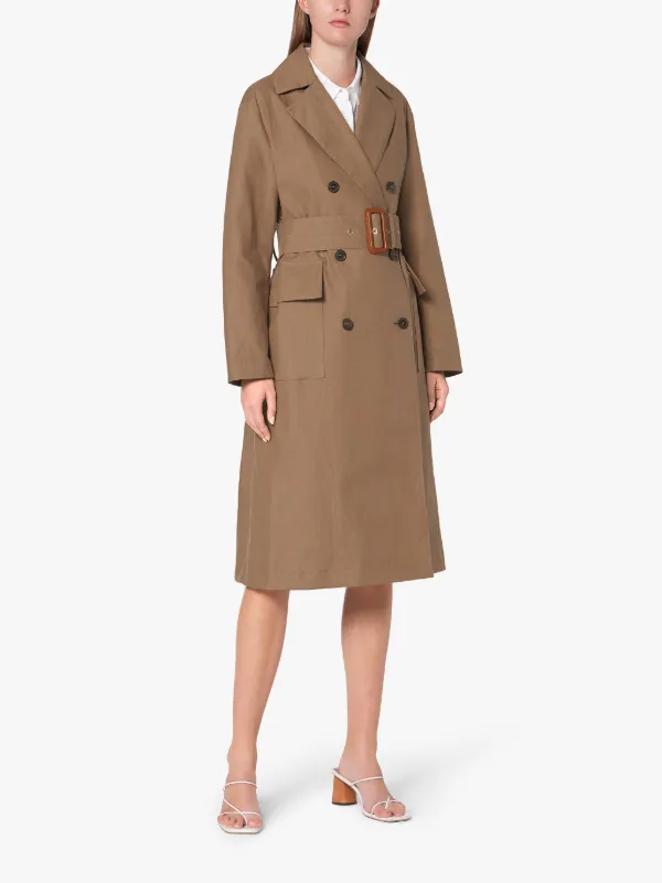 LAURENCEKIRK Brown RAINTEC Linen Trench Coat | LM-1009B