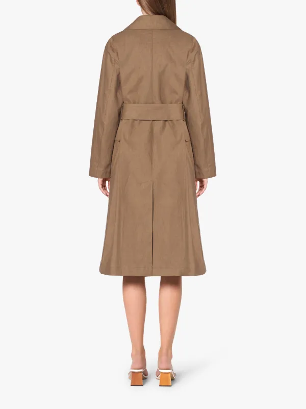 LAURENCEKIRK Brown RAINTEC Linen Trench Coat | LM-1009B