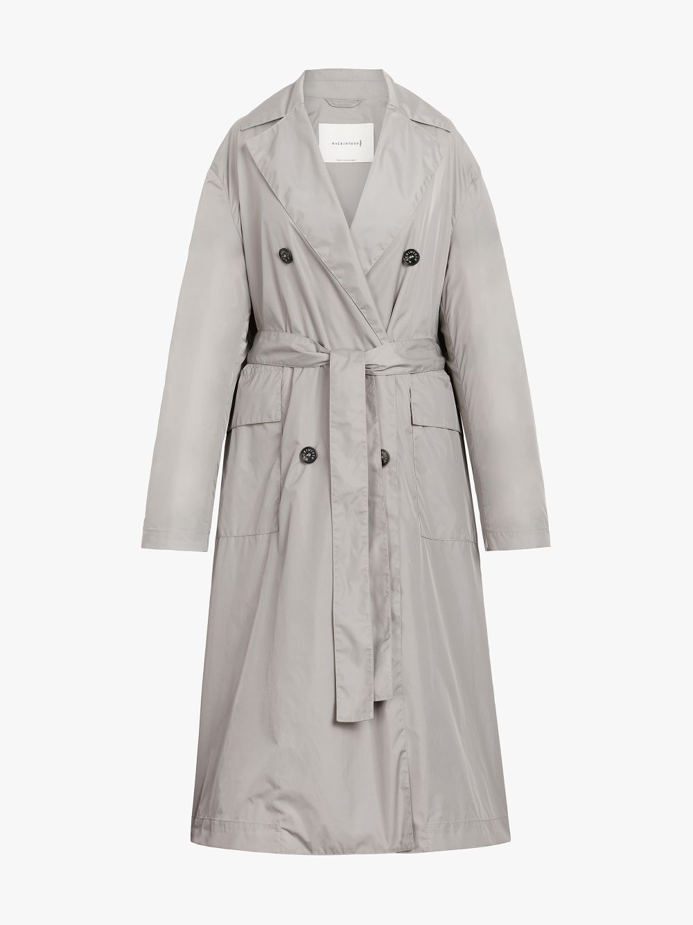 LAURENCEKIRK Light Grey Water-Repellent Nylon Trench Coat 