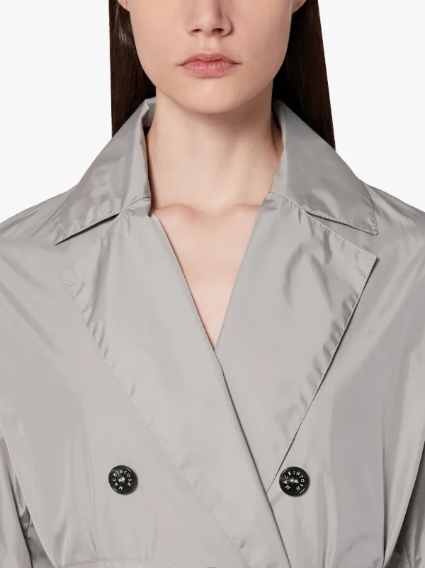 LAURENCEKIRK Light Grey Water-Repellent Nylon Trench Coat | LM-1009B ...