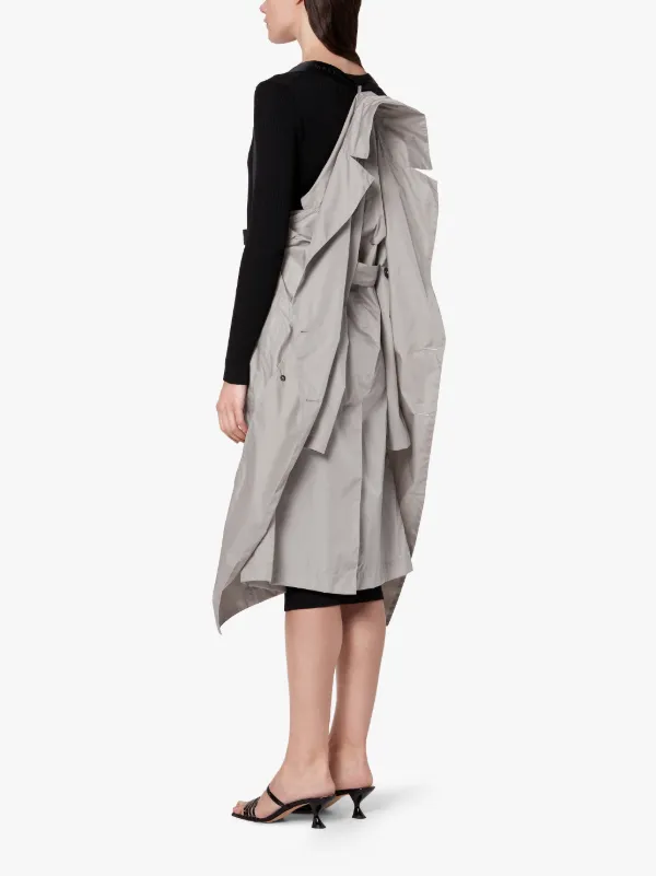 LAURENCEKIRK Light Grey Water-Repellent Nylon Trench Coat | LM-1009B