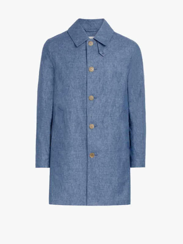 Light Indigo Storm System Linen Short Coat GM-002B/BT