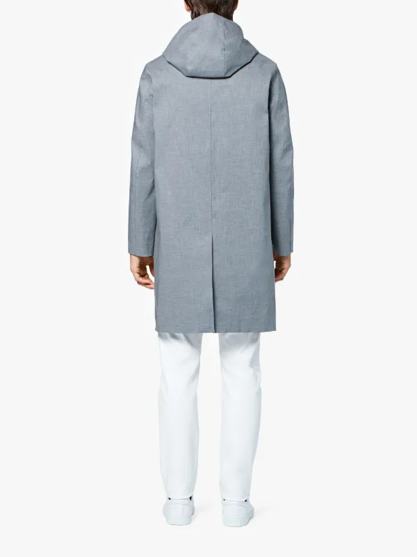 Light Top Grey Bonded Cotton Hooded Coat | GR-007