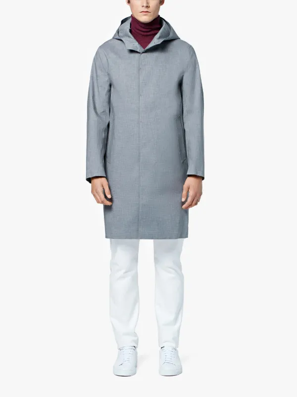 Light Top Grey Bonded Cotton Hooded Coat | GR-007