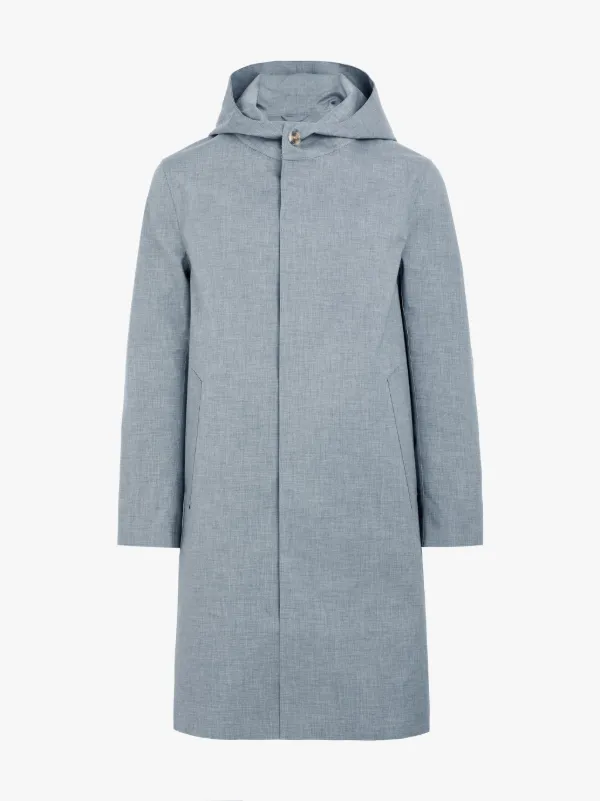 Light Top Grey Bonded Cotton Hooded Coat | GR-007